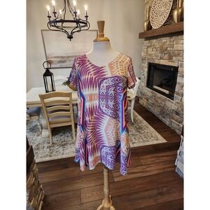 Buddy Love Boutique Geometric Artsy Boho‎ Colorful Print Dress Size Medium